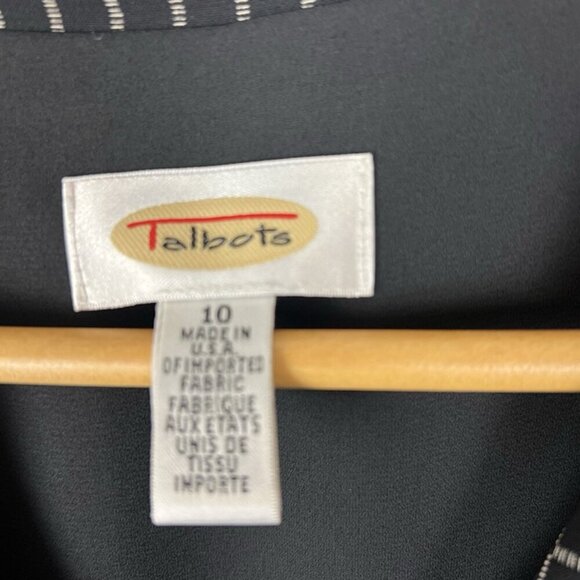 NWT Vintage Talbots Dress Black Faux Wrap Pleated Dress Sz 10 Career Office Wear - Picture 5 of 11